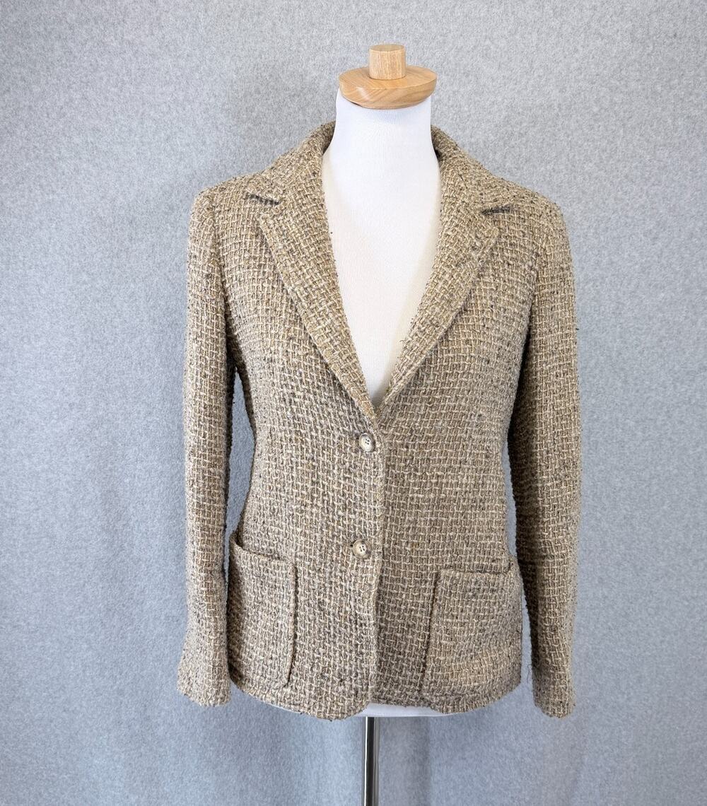 Vintage Chester Weinberg Boucle Tweed Blazer Jacket Size 8 60s 70s Designer